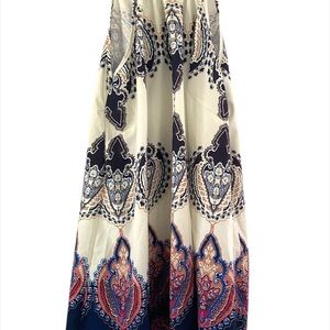 SHEIN Cream A-Line Pleated Maxi Skirt